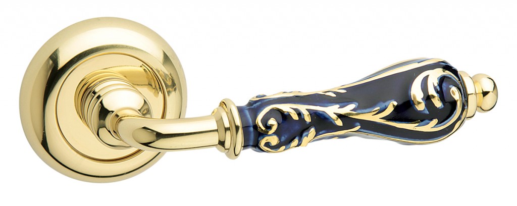 147P -231c polished brass  blue ceramic gold stripes